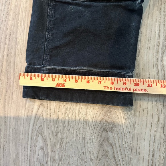 Carhartt Bib Overalls Men's 44x32 Relaxed Black Canvas Double Knee (102776-001) - Picture 12 of 16